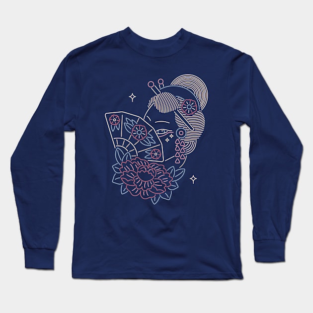 Geisha Long Sleeve T-Shirt by mikehilldesign